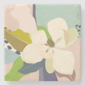 春マグノリアカラーブロックフローリスト ストーンコースター (正面)