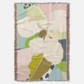 春マグノリアカラーブロックフローリスト スローブランケット (正面縦)