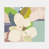 春マグノリアカラーブロックフローリスト フリースブランケット (正面(横))