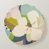 春マグノリアカラーブロックフローリスト ラウンドクッション (裏面)