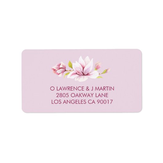 春マグノリアスフローラ水彩 ラベル (正面)