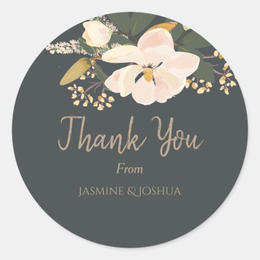 春マグノリアフラワーブーケ ラウンドシール (正面)