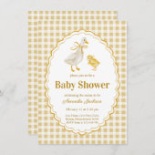 春マザーグースとゴスリング赤ちゃんシャワー 招待状 (正面/裏面)
