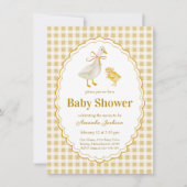 春マザーグースとゴスリング赤ちゃんシャワー 招待状 (正面)