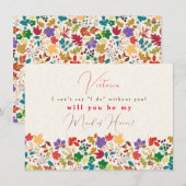 春マスタードイエローパープルフラワーブリーズメイドカード メニュー (正面/裏面)