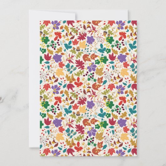 春マスタードイエローパープルフラワーベビーシャワー 招待状 (裏面)