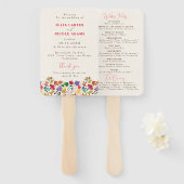 春マスタードイエローパープルメドウフラワー結婚ズ ハンドファン (正面&裏面)