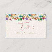 春マスタードイエローパープルメドウフラワー結婚ズ プレイスカード (裏面)