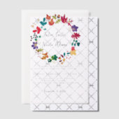 春マスタードイエローパープルメドウフラワー結婚ズ ベラム紙招待状 (オフセット (招待状))