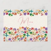 春マスタードイエローパープルメドウフラワー結婚ズ メニュー (裏面)