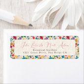 春マスタードイエローパープルメドウフラワー結婚ズ ラベル (インサイチュ)