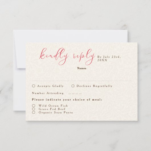 春マスタードイエローパープルメドウフラワー結婚ズ 出欠カード (正面)