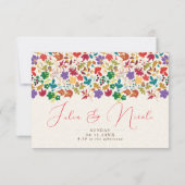 春マスタードイエローパープルメドウフラワー結婚ズ 出欠カード (裏面)