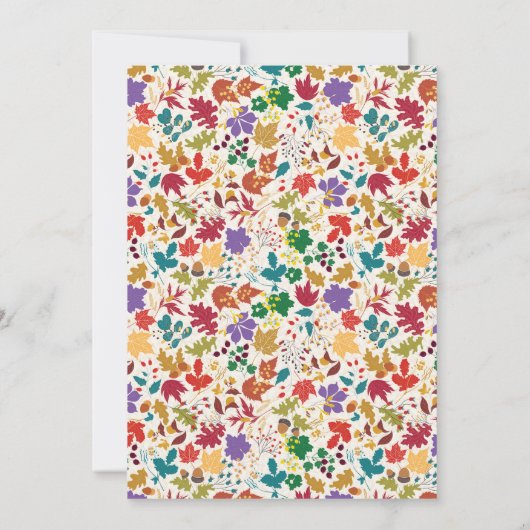 春マスタードイエローパープルメドウフラワー結婚ズ 招待状 (裏面)