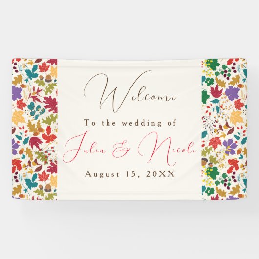 春マスタードイエローパープルメドウフラワー結婚ズ 横断幕 (横)