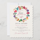 春マスタードパープルメドウベビーシャワー 招待状 (正面)