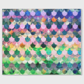 春マーメイズスケールマーメイドフィッシュはかりで測スケール ラッピングペーパー (フラット)