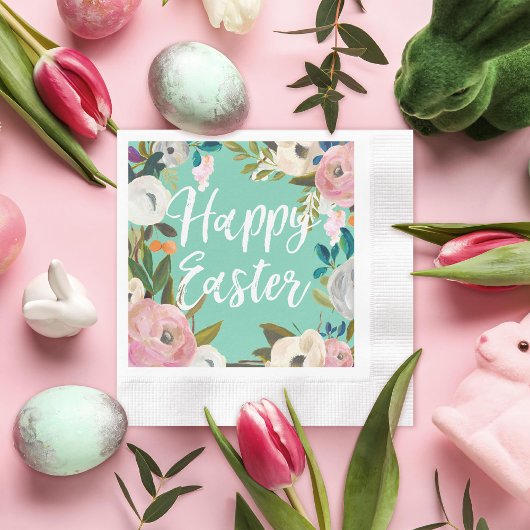 春ミントハッピーイースター 縁ありカクテルナプキン