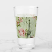 春ミントピンクフローラパフランスのリエッフェルタワー タンブラーグラス (裏面)