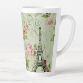 春ミントピンクフローラパリフランスのエッフェルタワー カフェラテマグ (右)