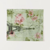 春ミントピンクフローラパリフランスのエッフェルタワー タペストリー (正面(横))