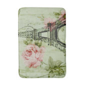 春ミントピンクフローラパリフランスのエッフェルタワー バスマット (正面縦)