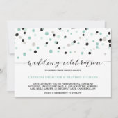 春ミント紙吹雪ドット結婚式招待状 招待状 (正面)