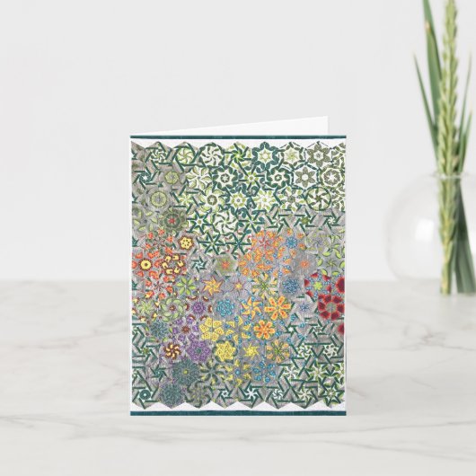 春メドウキルトグリーティパーソナライズされたングカード シーズンカード (正面)