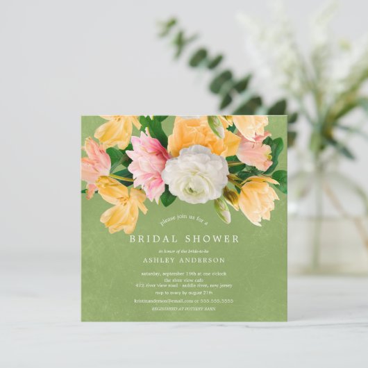 春メドウフローラブライダルシャワー招待状 招待状 (スタンド正面)