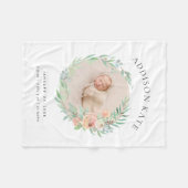 春メドウフローラベビー写真誕生の状態 フリースブランケット (正面(横))