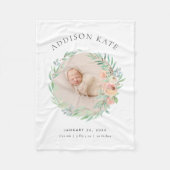 春メドウフローラベビー写真誕生の状態 フリースブランケット (正面)