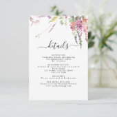 春メドウワイルドフラワー結婚ズ詳細カード 出欠カード (スタンド正面)