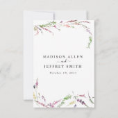 春メドウワイルドフラワー結婚ズ詳細カード 出欠カード (裏面)