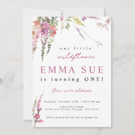 春メドウワイルドフラワー誕生日招待状 案内状