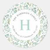 春メドーモノグラム差出人住所 ラウンドシール (正面)