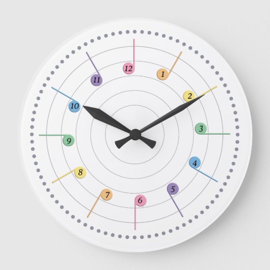 春メロディ（放射状） ラージ壁時計 (正面)