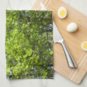 春メープル葉自然 キッチンタオル (四つ折り)