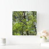 春メープル葉自然 スクエア壁時計 (ホーム)
