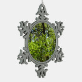 春メープル葉自然 スノーフレークピューターオーナメント (左)