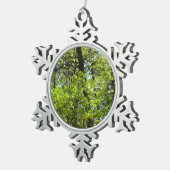 春メープル葉自然 スノーフレークピューターオーナメント (右)