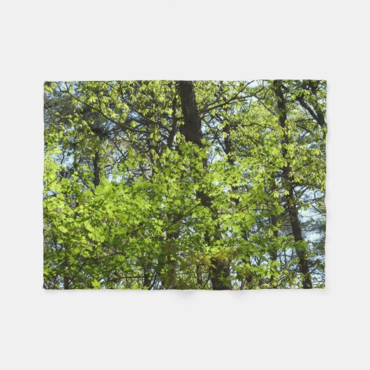 春メープル葉自然 フリースブランケット (正面(横))