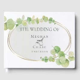 春モダンのユーカリ結婚プス ゲストブック