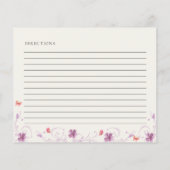 春モダンバタフライブライダルシャワーレシピカード (裏面)