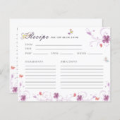 春モダンバタフライブライダルシャワーレシピカード (正面/裏面)