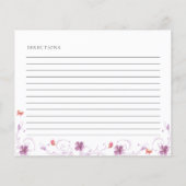 春モダンバタフライブライダルシャワーレシピカード (裏面)