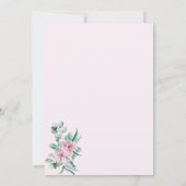 春モダンピンクミントマグノリアリース結婚ズ 招待状 (裏面)