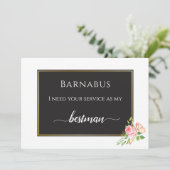 春モダンピンクローズデジタルベストマンカード 招待状 (スタンド正面)