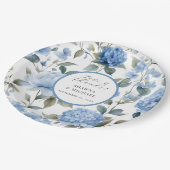 春モダンフローラブエレガントルーンホワイト結婚ズ ペーパープレート (アングル)