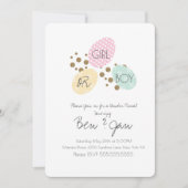 春モダン卵ジェンダーが男の子または女の子を明かす 招待状 (正面)