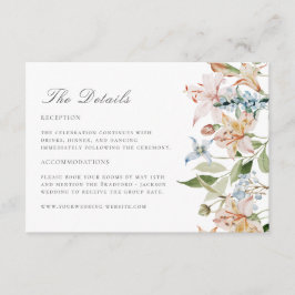 春モダン水彩フローラ結婚詳細 エンクロージャーカード